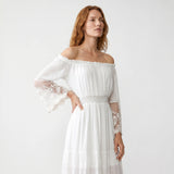 Alina | Women's Dress with Lace Detail and Maxi Length