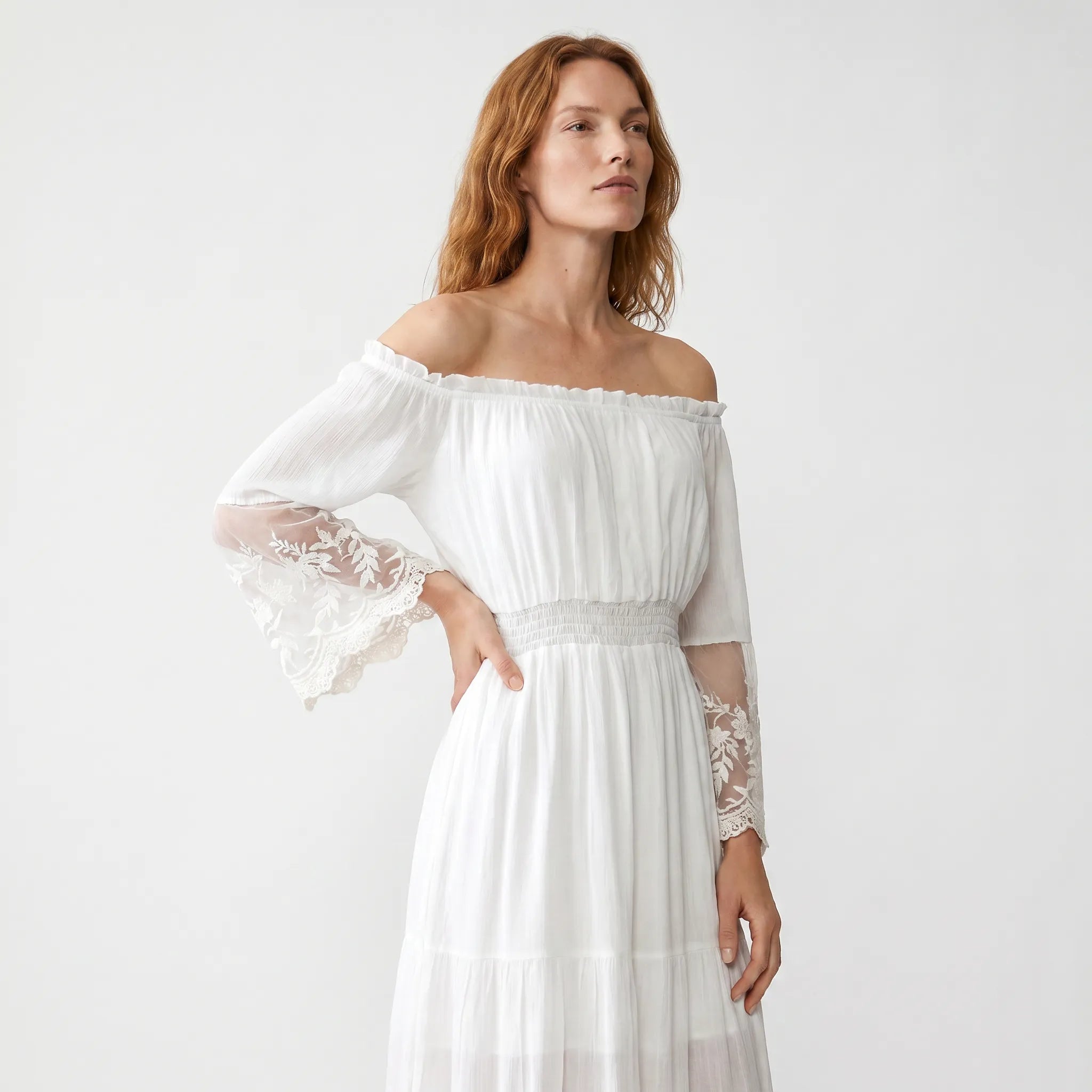 Alina | Women's Dress with Lace Detail and Maxi Length