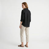 Clara | Women Blouse With Linen Cotton Collar
