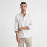 Asher | Men's Shirt with Linen Fabric and Long Sleeve Design