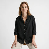 Clara | Women Blouse With Linen Cotton Collar