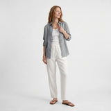 Clara | Women Blouse With Linen Cotton Collar