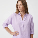 Eliza | Women Tunic Blouse With Linen Blend Button Up