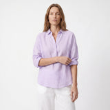 Eliza | Women Tunic Blouse With Linen Blend Button Up