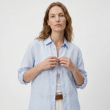 Clara | Women Blouse With Linen Cotton Collar