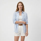 Clara | Women Blouse With Linen Cotton Collar