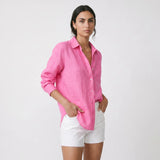 Clara | Women Blouse With Linen Cotton Collar