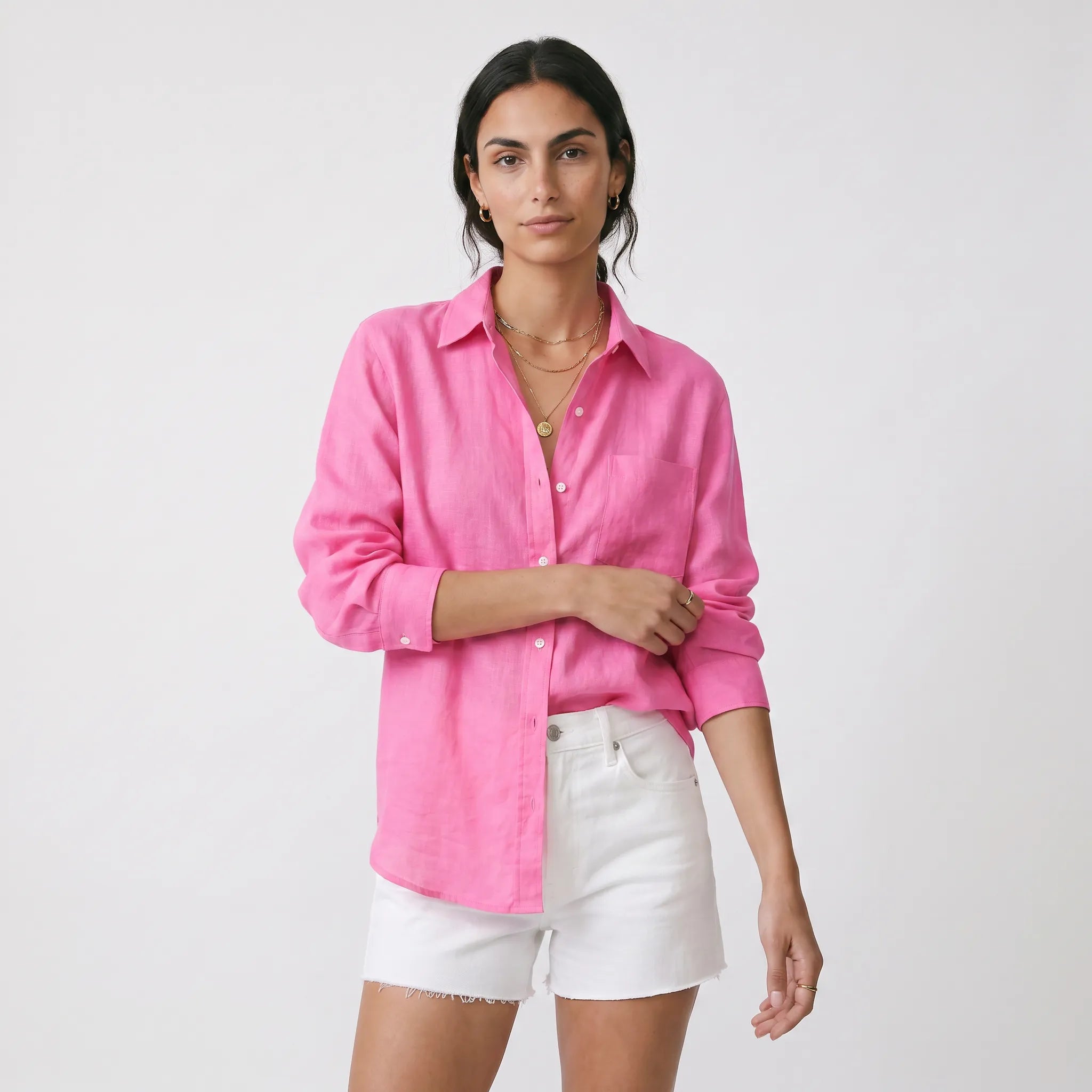 Clara | Women's Blouse with Collar and Front Pockets