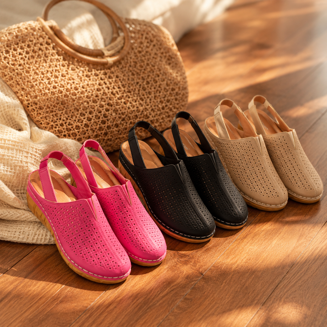 Solea – Women's Perforated Wedge Slingback Comfort Sandals