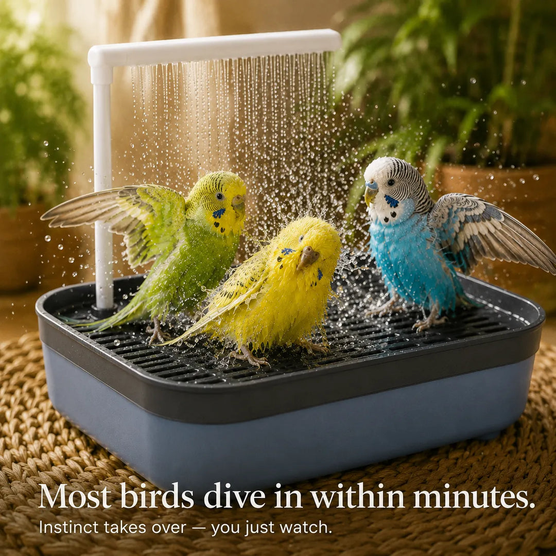 Pluvia – Electric Bird Bath with Rain Shower and Soaking Bowl