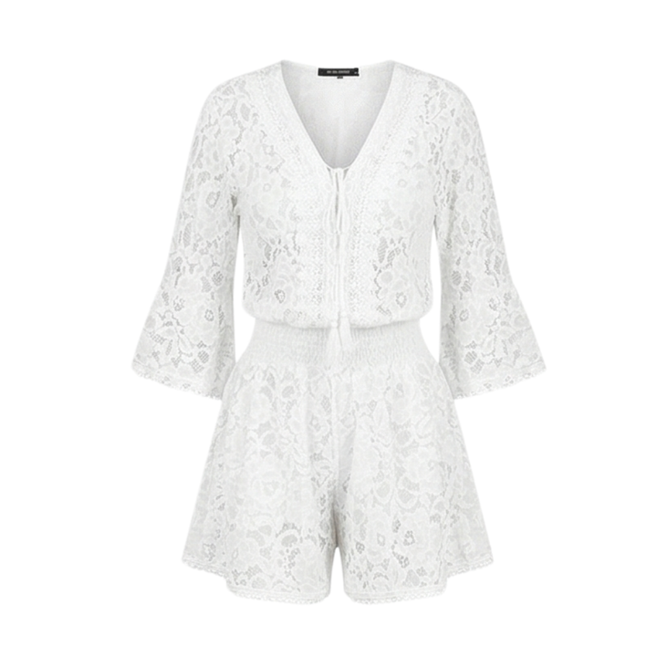 Florenza – Floral Lace V-Neck Romper