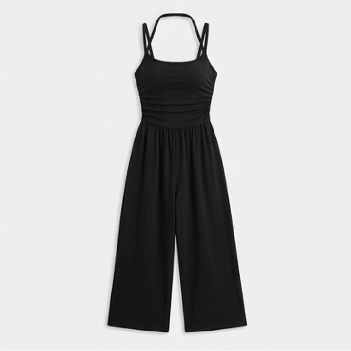 Solenne – Women's Ruched Bodice Wide Leg Jumpsuit
