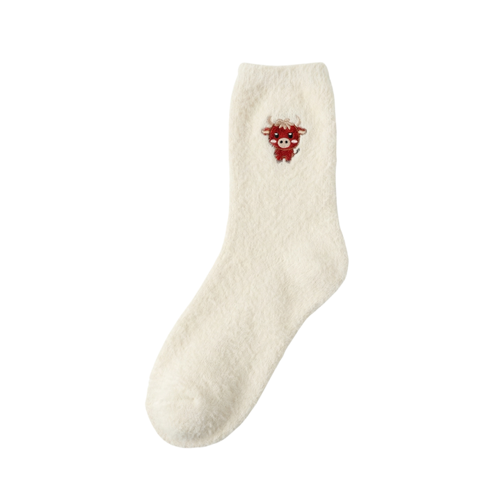 Cozymoo – Fuzzy Highland Cow Socks
