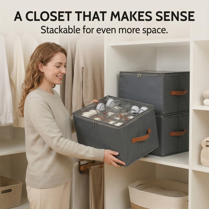 Stowview – Foldable Clear Lid Shoe Organizer