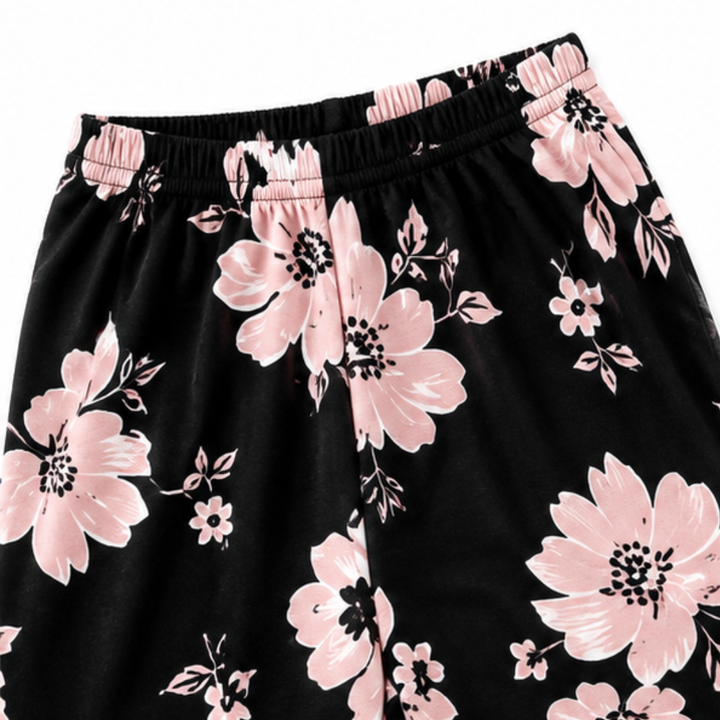 Wearbella – Double-Layer Top And Floral Wide-Leg Pants Set