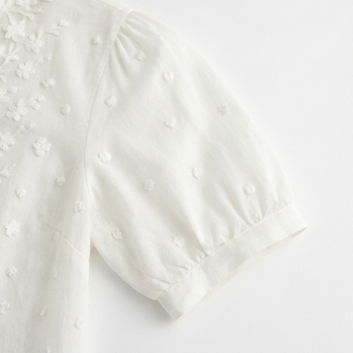 Lunelle – Women's Embroidered White Blouse