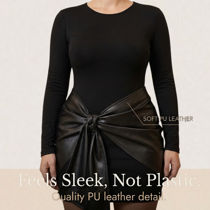 Novelle – Women's Long Sleeve Tie Waist Mini Dress