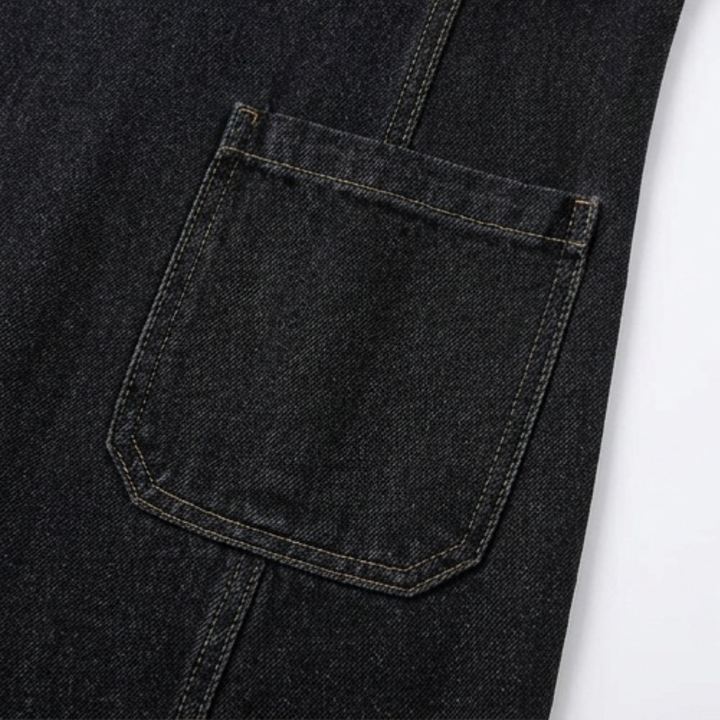 Aurelene – Women's V-Neck Denim Dress with Pockets