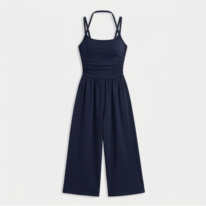Solenne – Women's Ruched Bodice Wide Leg Jumpsuit