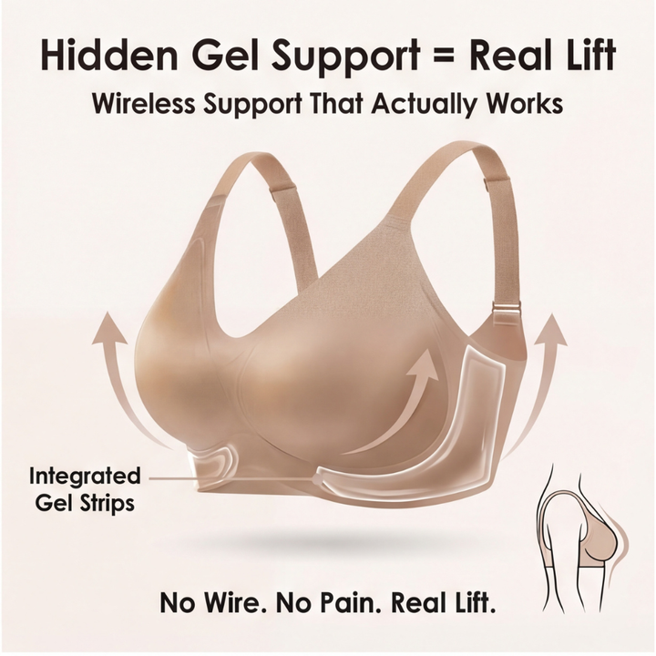 Veluna – Women's Wireless Support Bra with Hidden Gel Lift