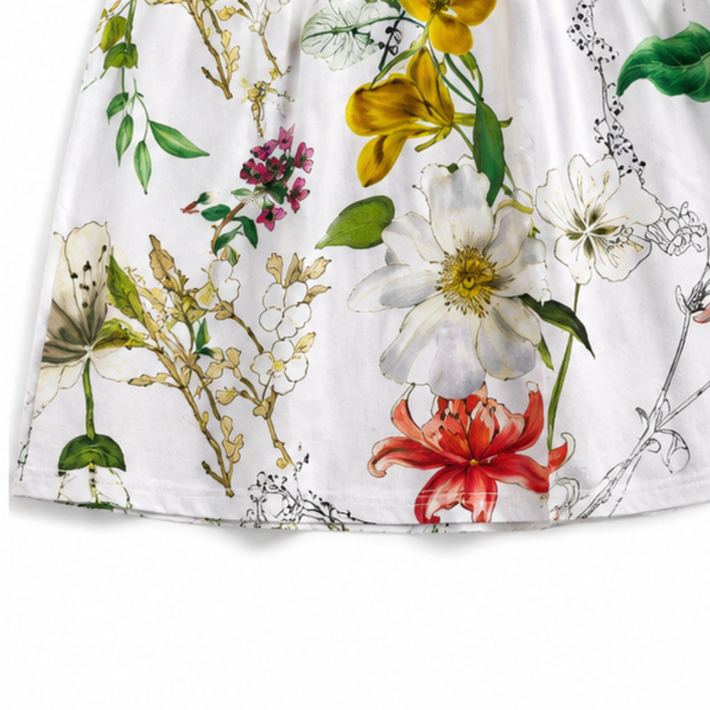 Wearbella – Floral Print Round-Neck Midi Dress
