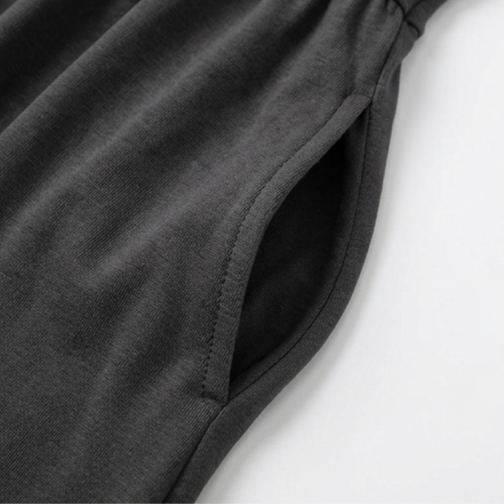 Veluna – Crossover V-Neck Midi Dress with Pockets