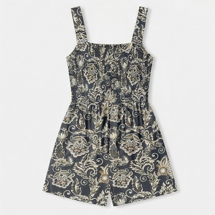 Bloomette – Women's Smocked Chiffon Romper with Pockets