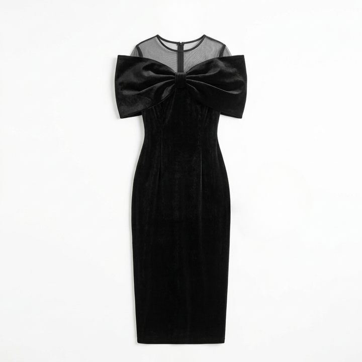 Velara – Dramatic Bow Midi Dress