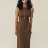 Mireya | Women's Ribbed Knit Maxi Dress with Contrast Seam Detail