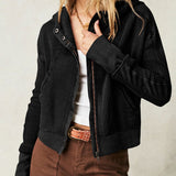 Beth | Women's Cropped Zip Hoodie with Oversized Fit and Soft Cotton Fabric