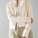 Beth | Women's Cropped Zip Hoodie with Oversized Fit and Soft Cotton Fabric