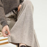 Sandrine | Women's Merino Wool Wide Leg Trousers with High Waist