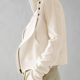 Beth | Women's Cropped Zip Hoodie with Oversized Fit and Soft Cotton Fabric