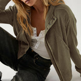 Beth | Women's Cropped Zip Hoodie with Oversized Fit and Soft Cotton Fabric
