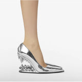 Annalise | Women's Panther Teeth Pumps with Metallic Finish