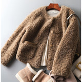 Emery | Women's Faux Lamb Coat with Plush Texture and Button Accents