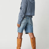 Beth | Women's Cropped Zip Hoodie with Oversized Fit and Soft Cotton Fabric