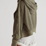 Beth | Women's Cropped Zip Hoodie with Oversized Fit and Soft Cotton Fabric
