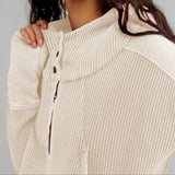 Beth | Women's Cropped Zip Hoodie with Oversized Fit and Soft Cotton Fabric