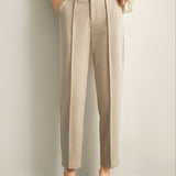 Grace | Women's Tapered Wool Blend Pants with High Waist