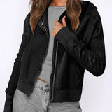 Beth | Women's Cropped Zip Hoodie with Oversized Fit and Soft Cotton Fabric