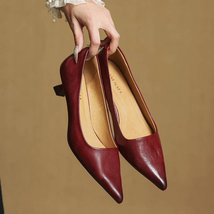 Ashton | Women’s Leather Heels with Pointed-Toe and Stiletto