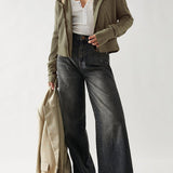 Beth | Women's Cropped Zip Hoodie with Oversized Fit and Soft Cotton Fabric