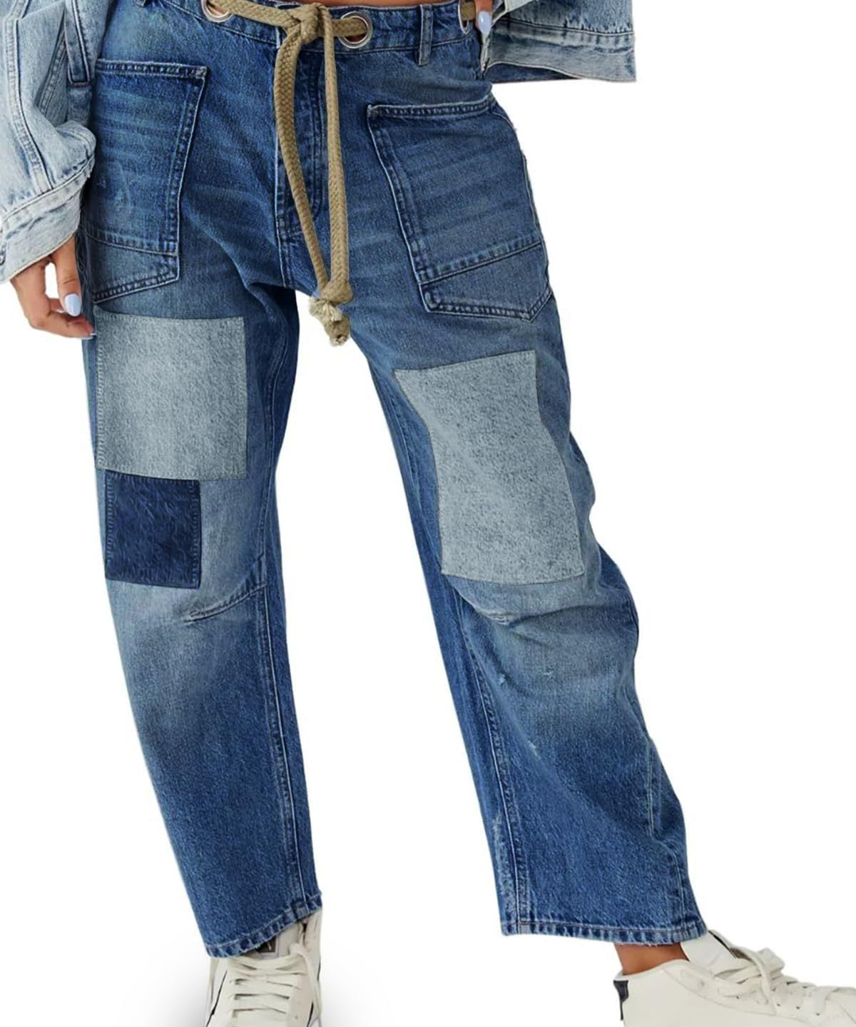 Théa | Women's Relaxed Denim Jeans with Rope Waist