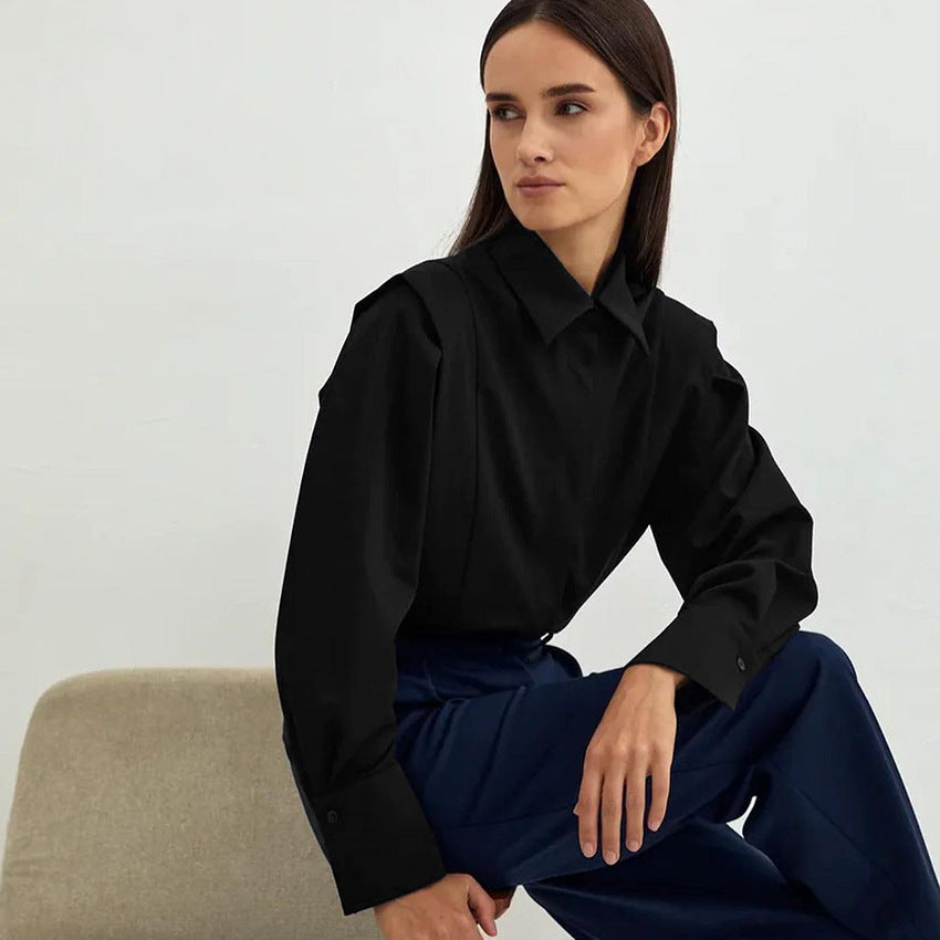 Madeline | Women Blouse With Cotton Sharp Collar