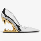 Annalise | Women's Panther Teeth Pumps with Metallic Finish