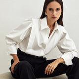 Madeline | Women Blouse With Cotton Sharp Collar