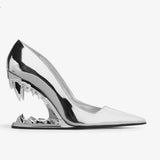 Annalise | Women's Panther Teeth Pumps with Metallic Finish