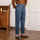 Dominic | Men Denim Trousers with Double Pleat Waistband
