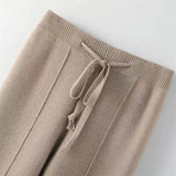 Sandrine | Women's Merino Wool Wide Leg Trousers with High Waist